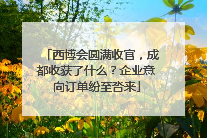 西博会圆满收官，成都收获了什么？企业意向订单纷至沓来