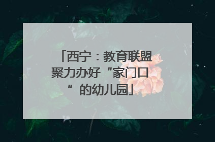 西宁：教育联盟聚力办好“家门口”的幼儿园