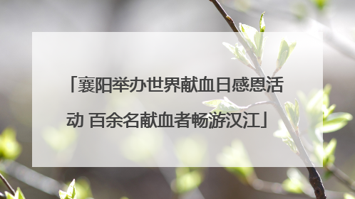 襄阳举办世界献血日感恩活动 百余名献血者畅游汉江