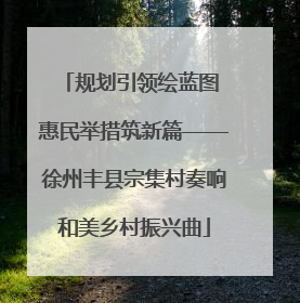 规划引领绘蓝图 惠民举措筑新篇——徐州丰县宗集村奏响和美乡村振兴曲