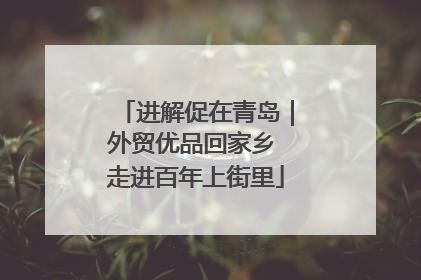 进解促在青岛｜外贸优品回家乡 走进百年上街里