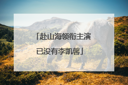 赴山海领衔主演已没有李凯馨