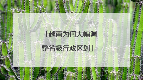 越南为何大幅调整省级行政区划