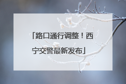 路口通行调整！西宁交警最新发布