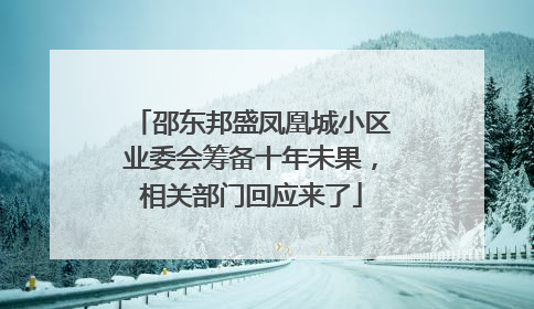 邵东邦盛凤凰城小区业委会筹备十年未果，相关部门回应来了