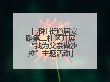 郭杜街道居安路第二社区开展“我为父亲做沙拉”主题活动