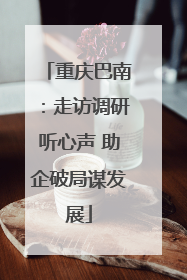 重庆巴南：走访调研听心声 助企破局谋发展