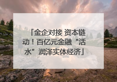 金企对接 资本链动！百亿元金融“活水”润泽实体经济