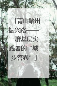 青山踏出振兴路——一群基层实践者的“城步答卷”