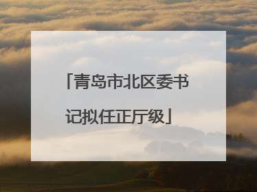 青岛市北区委书记拟任正厅级