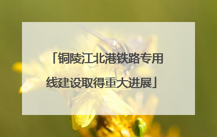 铜陵江北港铁路专用线建设取得重大进展