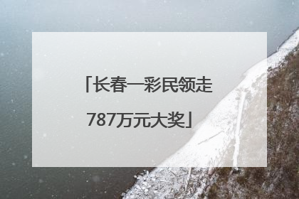长春一彩民领走787万元大奖
