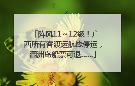阵风11～12级！广西所有客渡运航线停运，涠洲岛船票可退……