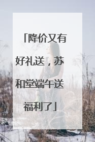 降价又有好礼送，苏和堂端午送福利了