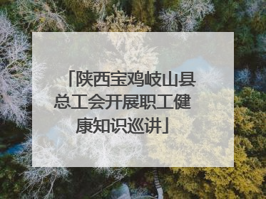 陕西宝鸡岐山县总工会开展职工健康知识巡讲