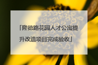 隆德路花园人才公寓提升改造项目完成验收