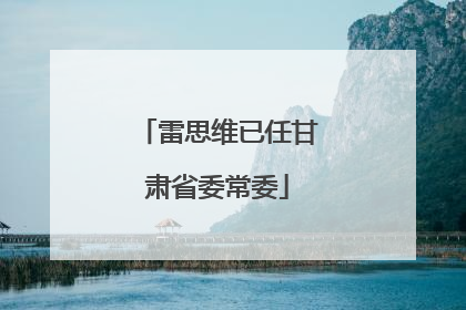 雷思维已任甘肃省委常委