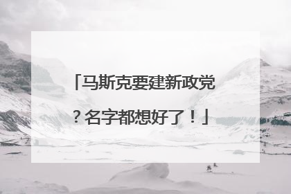 马斯克要建新政党？名字都想好了！