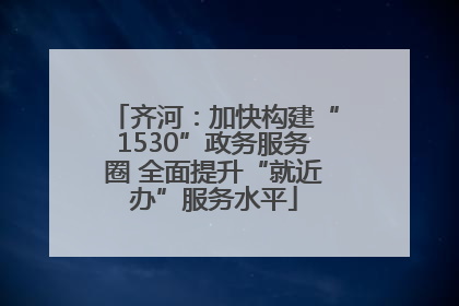 齐河：加快构建“1530”政务服务圈 全面提升“就近办”服务水平