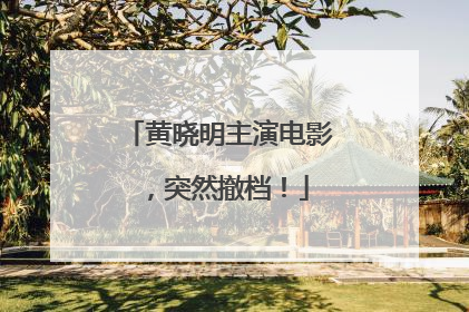 黄晓明主演电影，突然撤档！