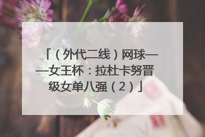 （外代二线）网球——女王杯：拉杜卡努晋级女单八强（2）
