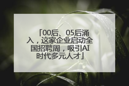 00后、05后涌入，这家企业启动全国招聘周，吸引AI时代多元人才