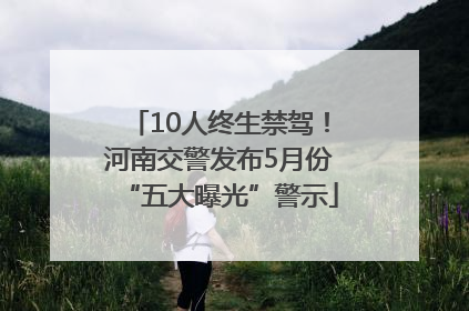 10人终生禁驾！河南交警发布5月份“五大曝光”警示