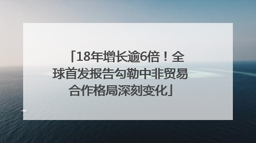 18年增长逾6倍！全球首发报告勾勒中非贸易合作格局深刻变化