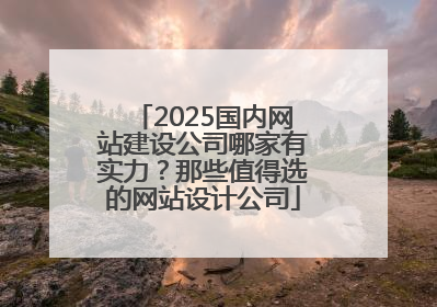 2025国内网站建设公司哪家有实力？那些值得选的网站设计公司