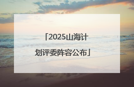 2025山海计划评委阵容公布